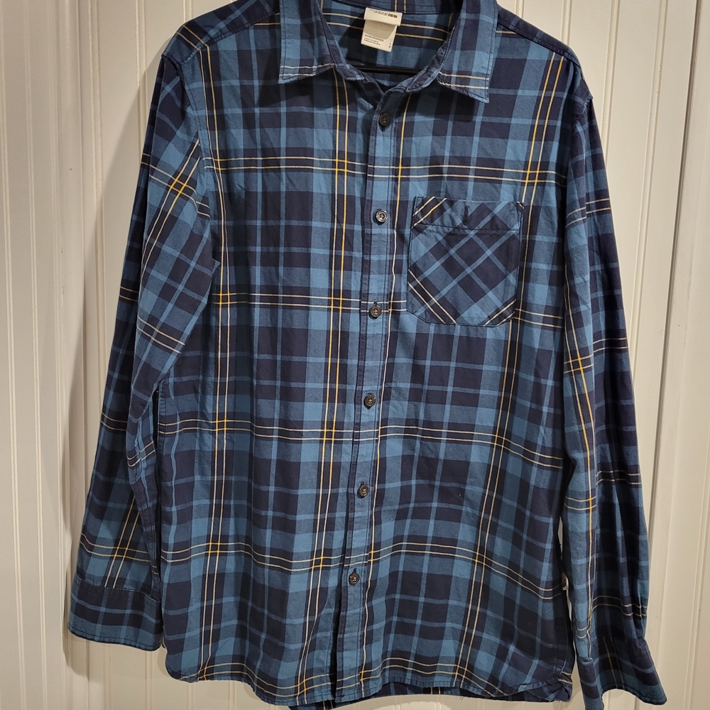 The North Face Navy and Yellow Plaid Shirt